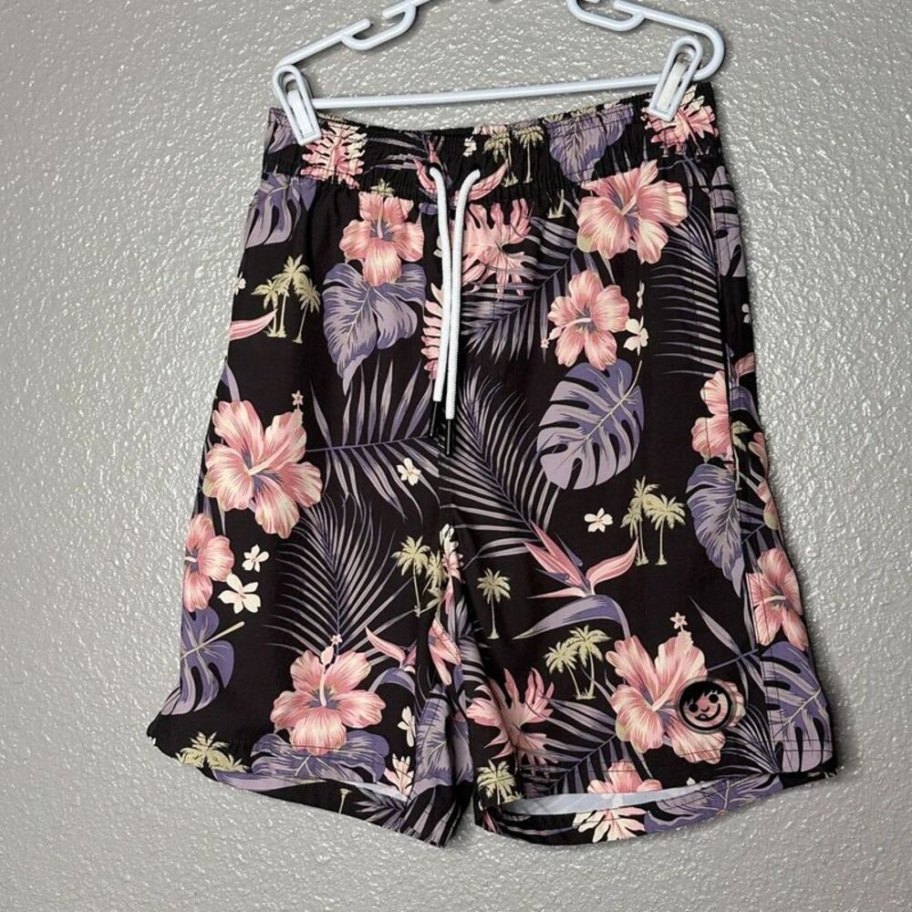 Neff mens unlined tropical floral swim trunks small